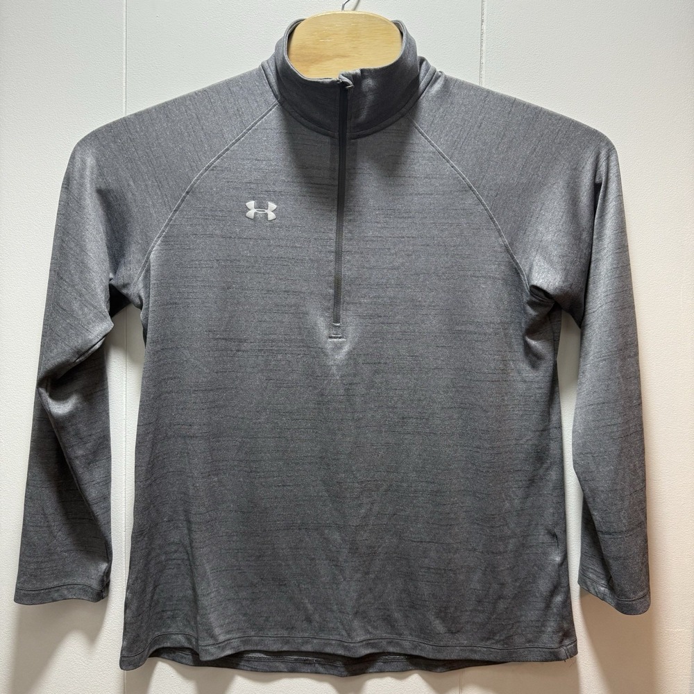 Under Armour 1/4 Zip Long Sleeve Pullover Heat Gear Gray Men's Size Large